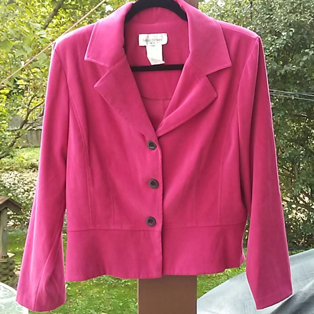 Hot pink cropped dress jacket
